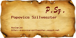 Popovics Szilveszter névjegykártya